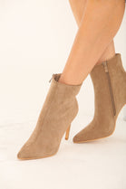 Women's Stiletto Heel Ankle Boots in Camel