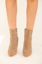 Women's Stiletto Heel Ankle Boots in Camel