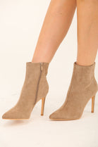 Women's Stiletto Heel Ankle Boots in Camel