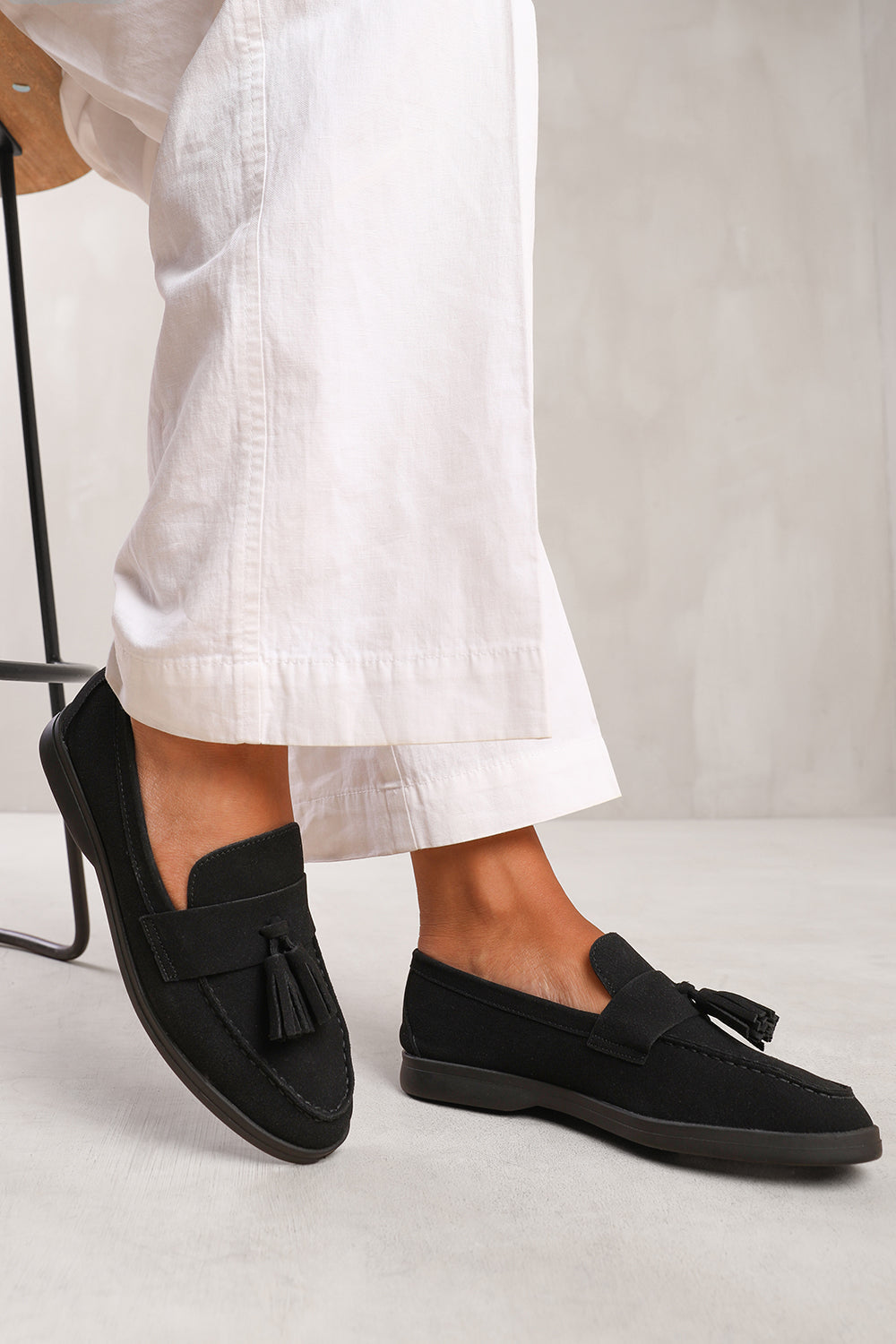 Black Suede Tassel Loafer