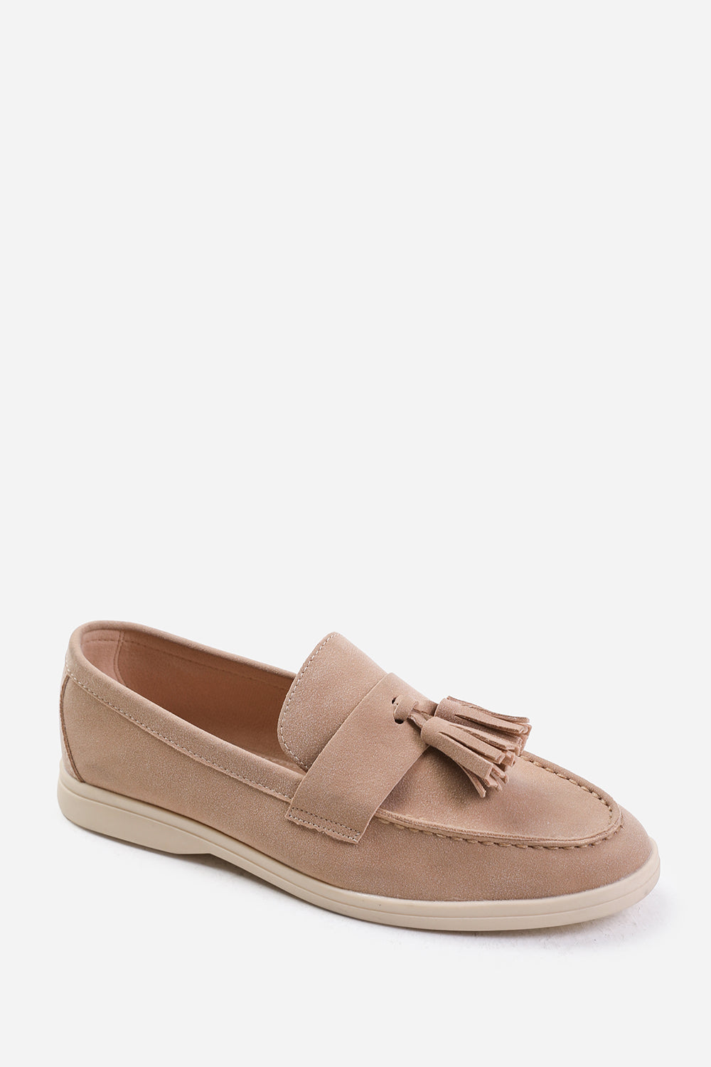 Khaki Suede Tassel Loafer