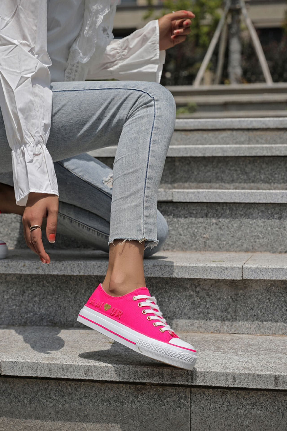 PINK LACE UP SIDE DETAIL CHUNKY TRAINERS SNEAKERS