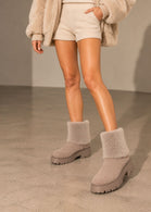 Chunky Khaki Furr Lined Shearling Boots | Wholesale