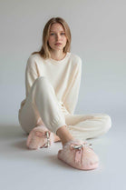 FAUX FUR COSY RIBBON SLIPPERS DESIGNER LADIES GIRLS SHOES MIX COLOUR -36 PAIR BOX (UNIT PRICE £6.50 PER PAIR)