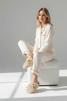 FAUX FUR COSY RIBBON SLIPPERS DESIGNER LADIES GIRLS SHOES MIX COLOUR -36 PAIR BOX (UNIT PRICE £6.50 PER PAIR)