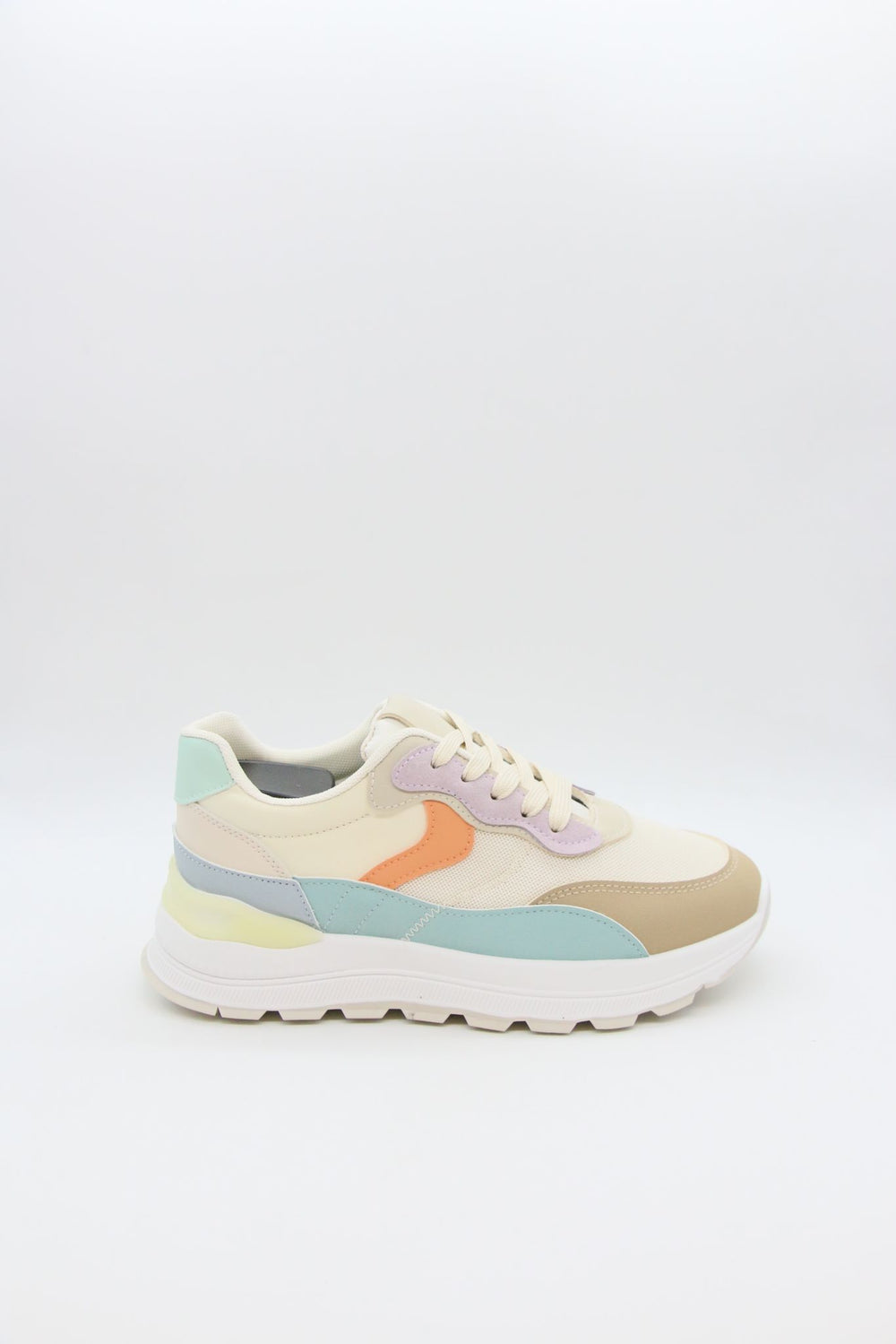 Wholesale Multi Pastel Colourblock Chunky Lace-Up Trainers