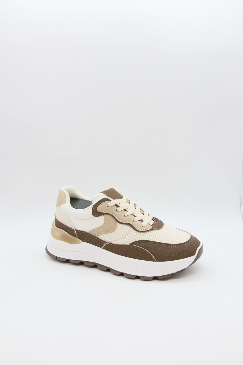 Wholesale Brown Colourblock Chunky Lace-Up Trainers