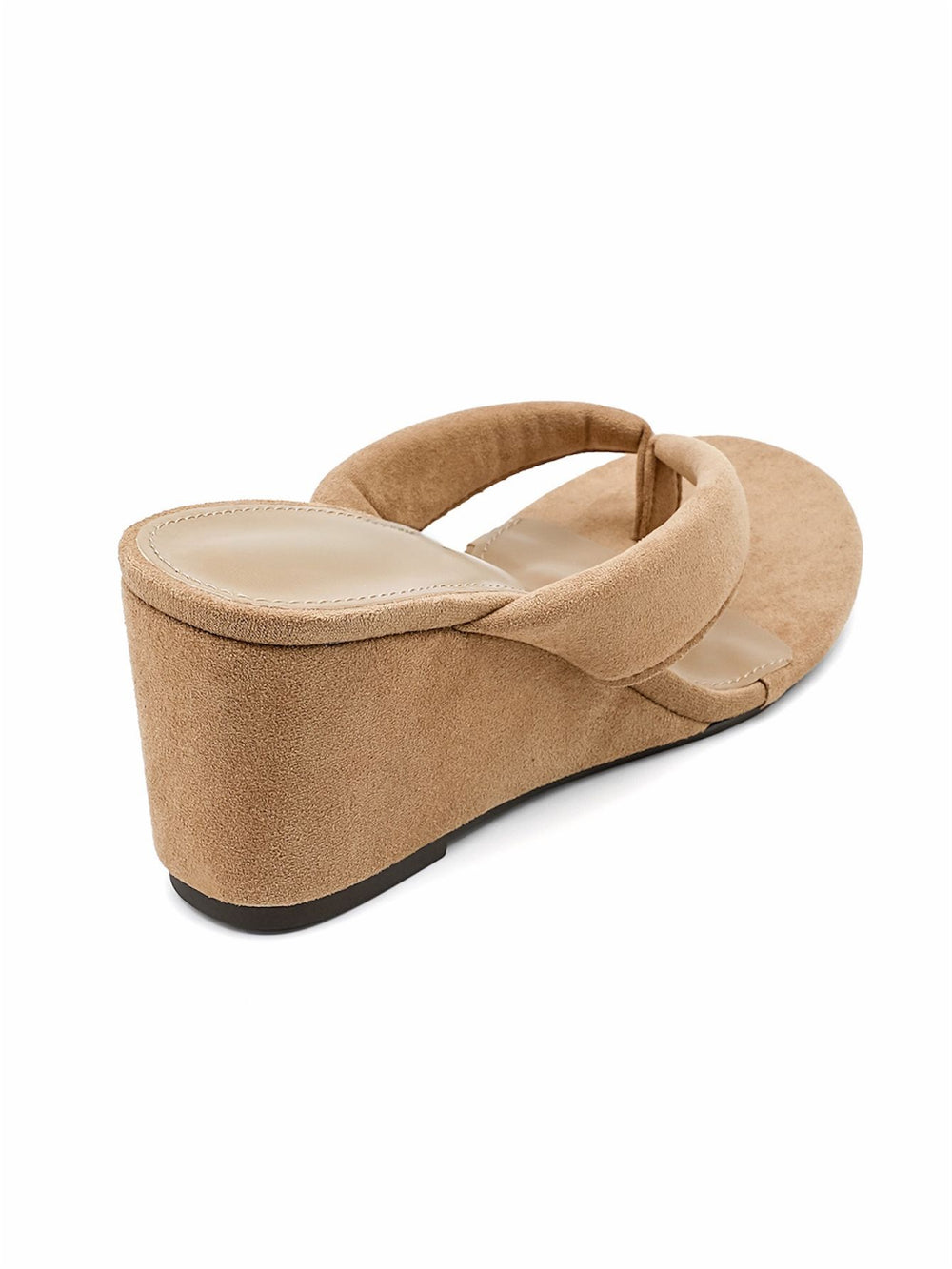 Wholesale Khaki Suede Wedge Platform Mules