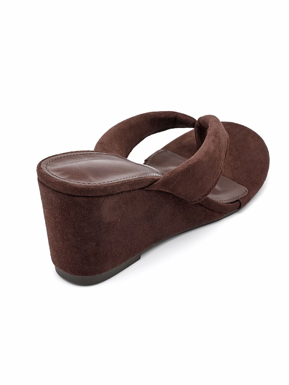 Wholesale Brown Suede Wedge Platform Mules