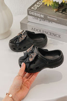 Kids Leopard Rhinestone Sparkling Bow Clogs Slip-On Sandals | 24/29 Sizes (Pack of 24)
