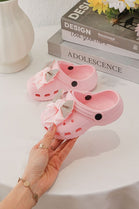 Kids Pink Rhinestone Sparkling Bow Clogs Slip-On Sandals | 30/35 Sizes (Pack of 24)