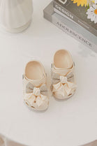 Kids Beige Rhinestone Sparkling Bow Clogs Slip-On Sandals | 30/35 Sizes (Pack of 24)
