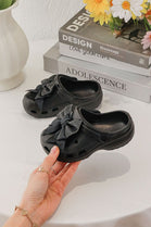 Kids Black Rhinestone Sparkling Bow Clogs Slip-On Sandals | 24/29 Sizes (Pack of 24)