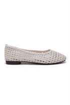 Ladies Beige Woven Breathable Flat Ballet Shoes