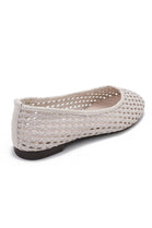 Ladies Beige Woven Breathable Flat Ballet Shoes