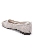Ladies Beige Woven Breathable Flat Ballet Shoes