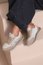 Women’s Leopard Print Panel Sneakers – Chunky Platform Trainers
