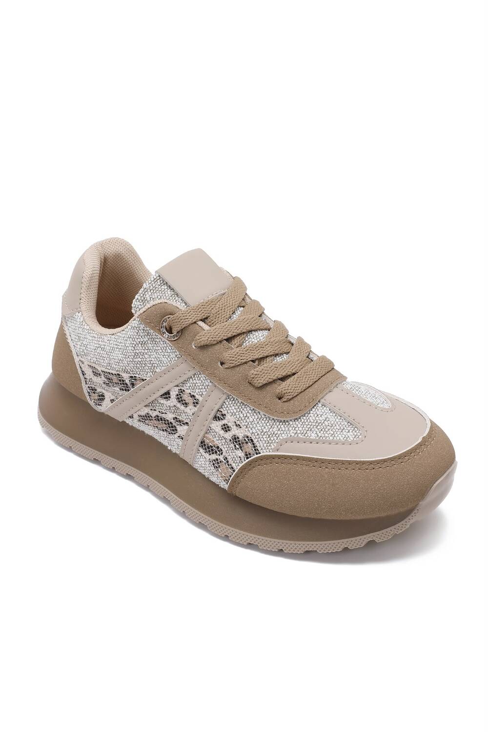 Women’s Leopard Print Panel Sneakers – Chunky Platform Trainers