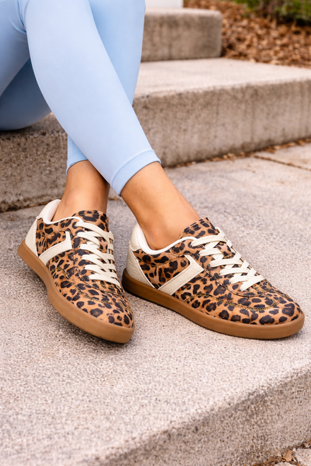 Women's Leopard Print Trendy Casual Lace-Up Fashion Trainers (UK4-UK8 Sizes)