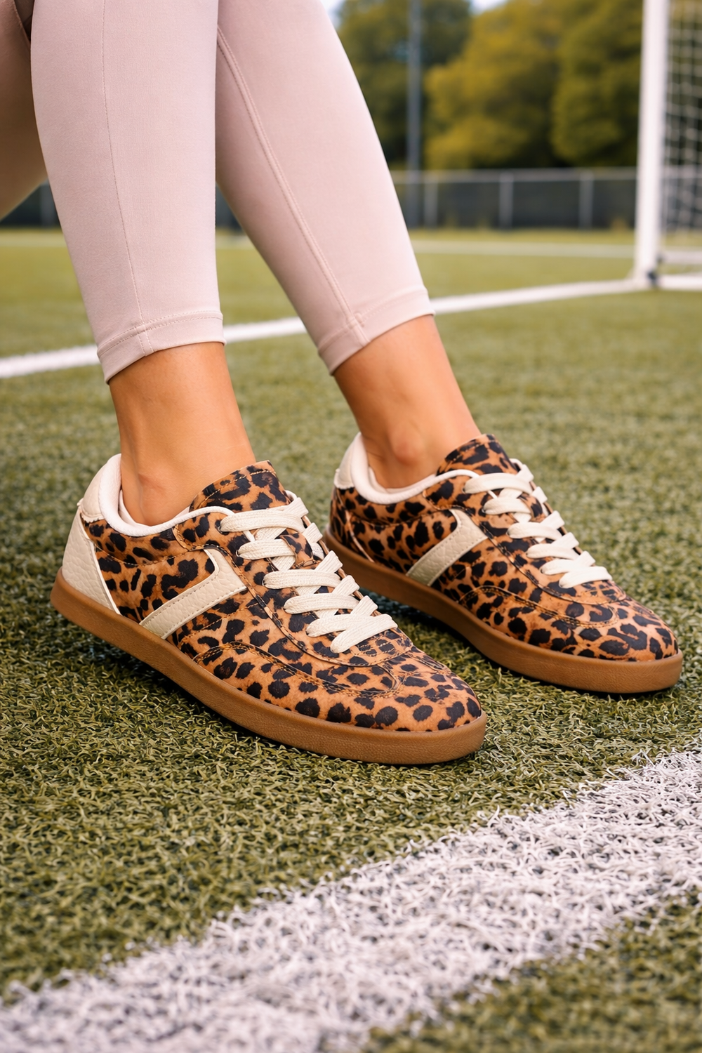 Women's Leopard Print Trendy Casual Lace-Up Fashion Trainers (UK4-UK8 Sizes)