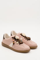 Pink Floral Charm Low-Top Sneakers Casual Urban Trainers