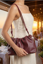 Premium Maroon Drawstring Cloud Bag - Wholesale Boutique Essential