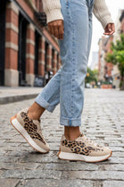 Women's Leopard Print Lace Up Chunky Runner Trainers