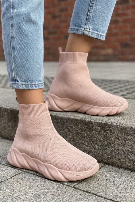 Women’s Pink Sock Sneakers Chunky Sole Fashion Trainers