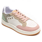 Ladies Multi-Colour Glitter Panel Lace-Up Fashion Trainers