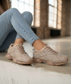 Wholesale Women’s Embellished Rhinestone Chunky Trainers – Khaki