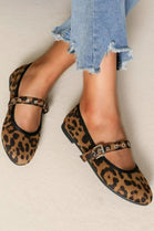 LEOPARD CROSS STRAP PUMPS