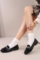 BLACK SLIP ON GOLD TRIM LOAFERS PUMPS FLATS OFFICE WORK SHOES