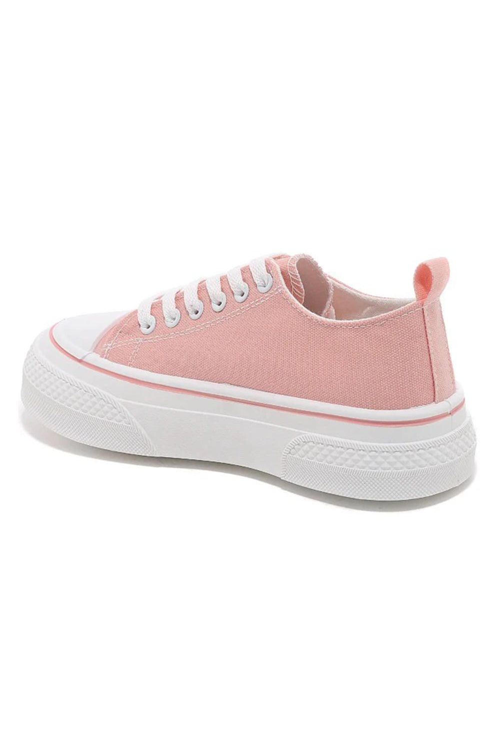 PINK CANVAS LACE UP TRAINERS