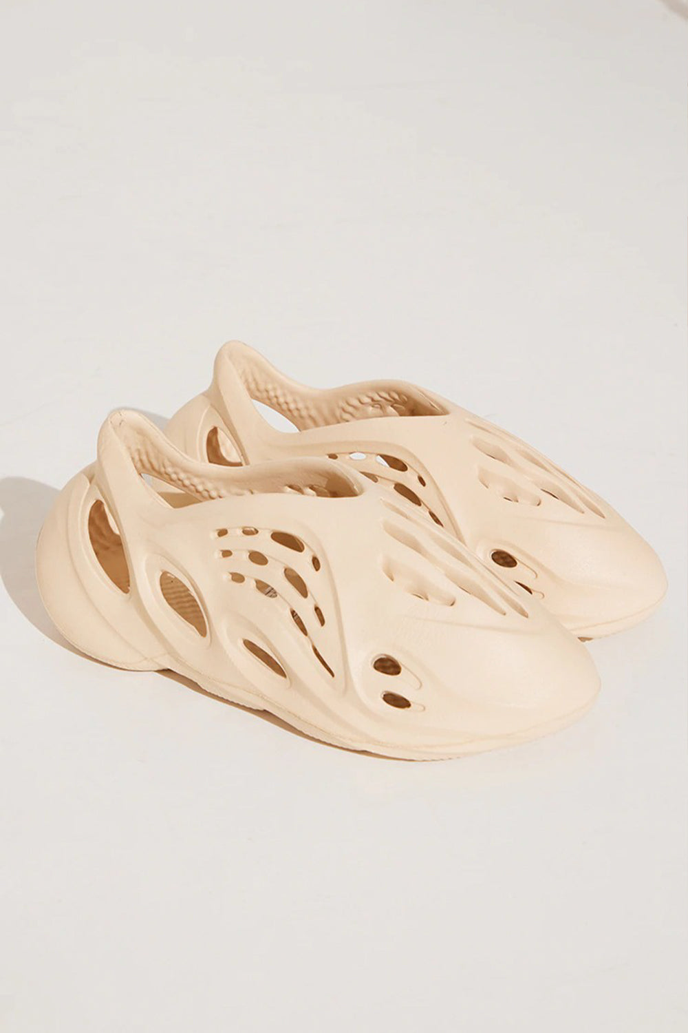 BEIGE Slip On Rubber Trainer With Cutout Detail