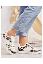 LEOPARD LACE UP FLAT TRAINERS