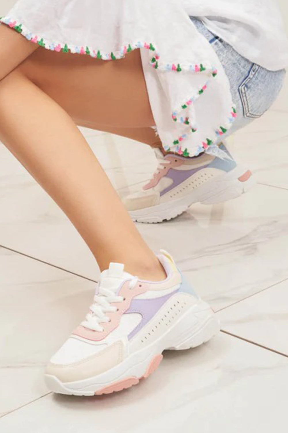 MULTICOLOUR LACE UP TRAINERS