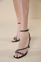 Black Diamante Detailed Strappy Stiletto Heel