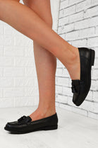 Black PU Tassel Loafers